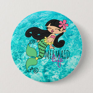 Mermaid Life BH 3 Inch Round Button