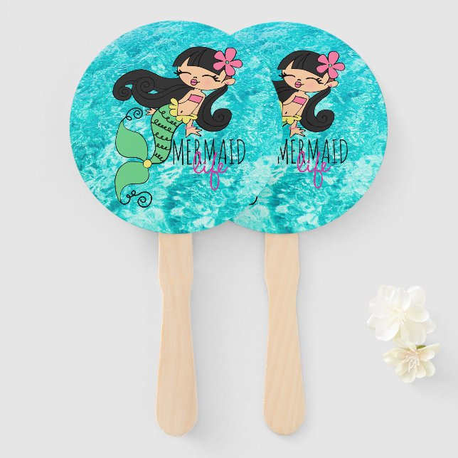 Mermaid Life BH Hand Fan Fächer (Vorne und Hinten)