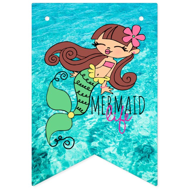 Mermaid Life Party Bunting-Banner Wimpelkette (Erste Fahne)