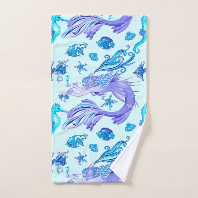Mermaid Lila Fairy Creation Badhandtuch Set (Handtuch)