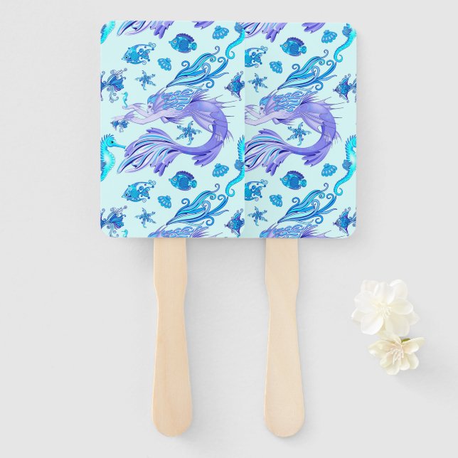 Mermaid Lila Fairy Creation Fächer (Vorne und Hinten)