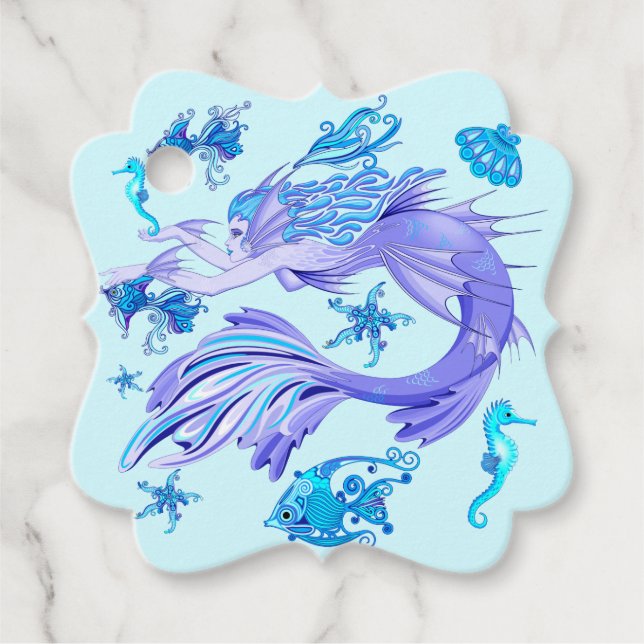 Mermaid Lila Fairy Creation Geschenkanhänger (Vorderseite)