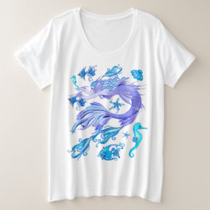 Mermaid Lila Fairy Creation Große Größe T-Shirt