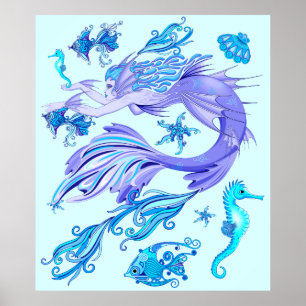 Mermaid Lila Fairy Creation Poster