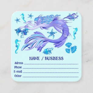 Mermaid Lila Fairy Creation Quadratische Visitenkarte