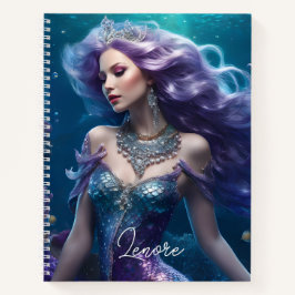 Mermaid Lila Hair Notizbuch