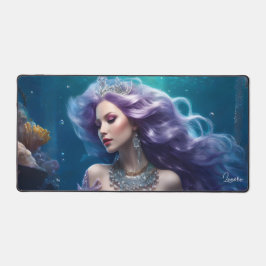 Mermaid Lila Hair Schreibtischunterlage