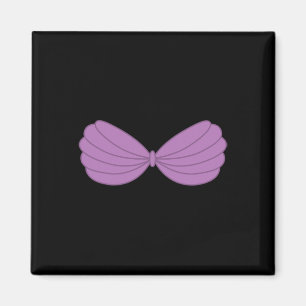 Mermaid Lila Seashell Bra Cartoon Graphic Magnet