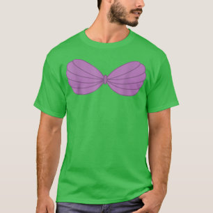 Mermaid Lila Seashell Bra Cartoon Graphic T-Shirt