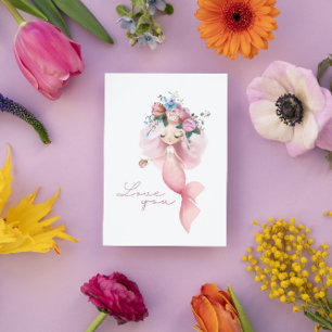 Mermaid Love You Greeting Card  Karte