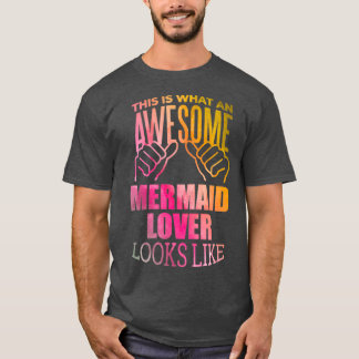 Mermaid Lover Funny Gift Design in Watercolor T-Shirt