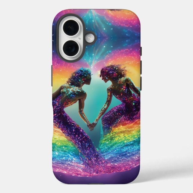 Mermaid Lovers Dreams Abstrakte kosmische Regenbog Case-Mate iPhone Hülle (Rückseite)