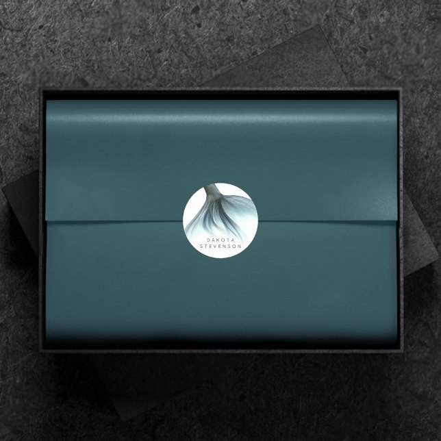 Mermaid Luxe Schwanz | Meeresfrüchte Grünes Aqua C Runder Aufkleber (Von Creator hochgeladen)