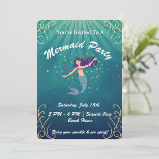 Mermaid Magic Birthday Invite Einladung