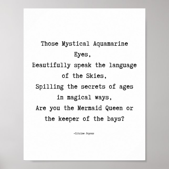 Mermaid Magic Poem Poster (Vorne)