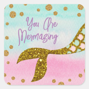 Mermaid Magic Quadratischer Aufkleber