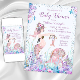 Mermaid Mama Baby Shower Einladungen