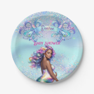 Mermaid Mama Schwangerschaft Kinderdusche Pappteller