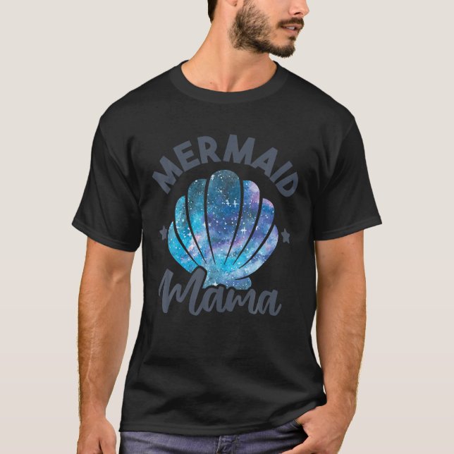 Mermaid Mama Seashell Matching Mermaid Squad Birth T-Shirt (Vorderseite)
