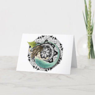 Mermaid Mandala leere Grußkarte Karte