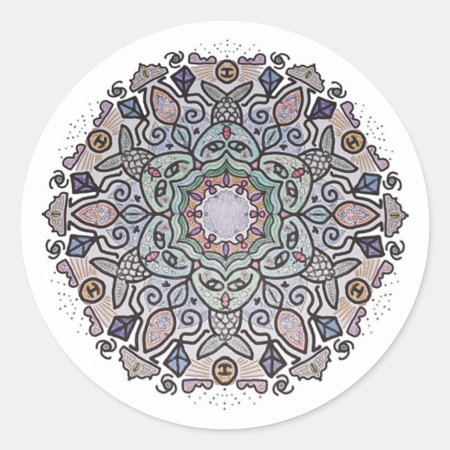 Mermaid Mandala Sticker (Vorderseite)