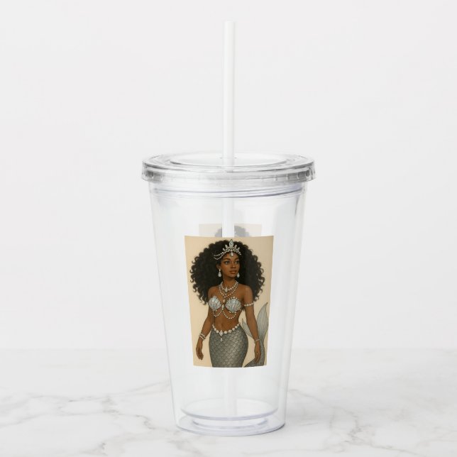Mermaid Manifestation Acrylic Tumbler Acryltrinkbecher (Vorderseite)