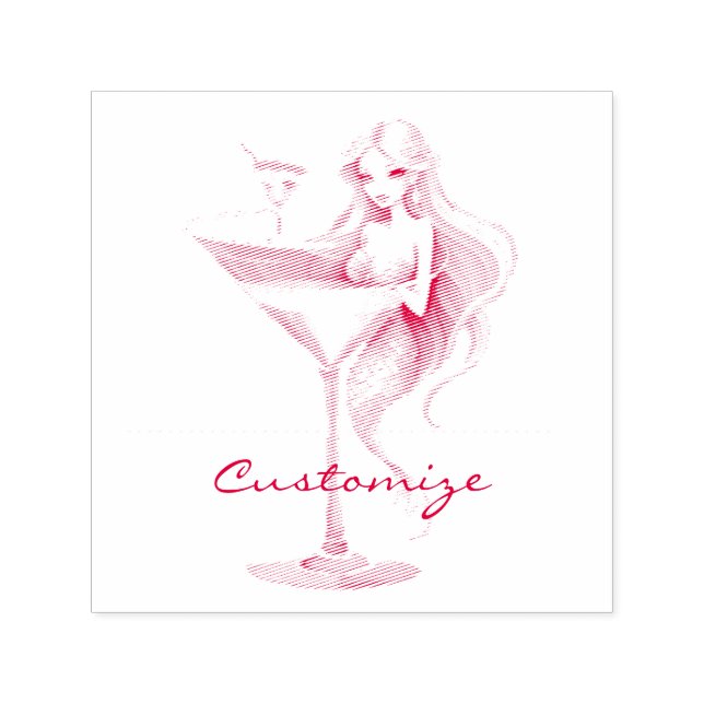 Mermaid Martini Girl Thunder_Cove Permastempel (Design)