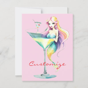Mermaid Martini Girl Thunder_Cove Postkarte