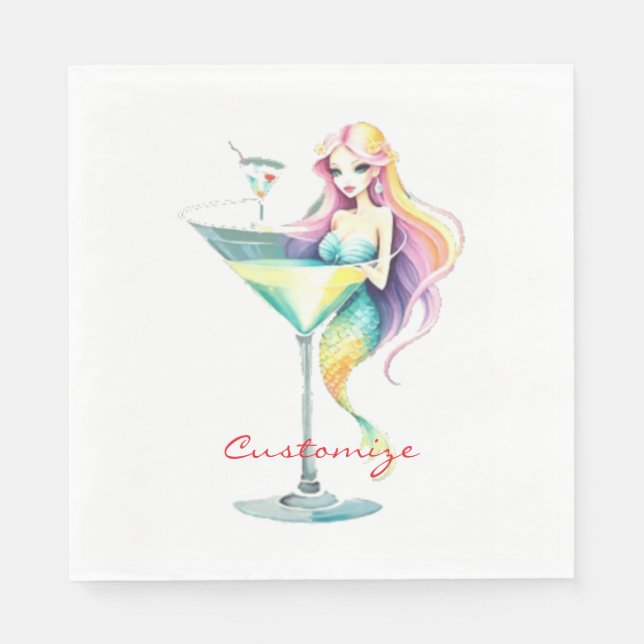 Mermaid Martini Girl Thunder_Cove Serviette (Vorderseite)