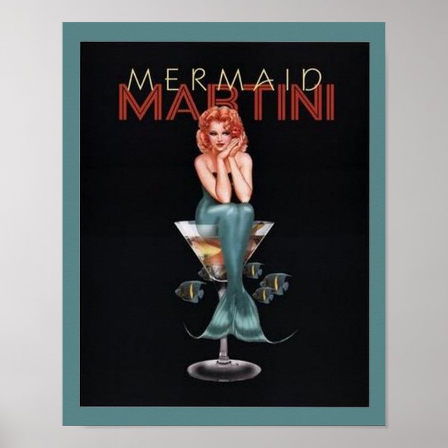 Mermaid Martini Poster (Vorne)