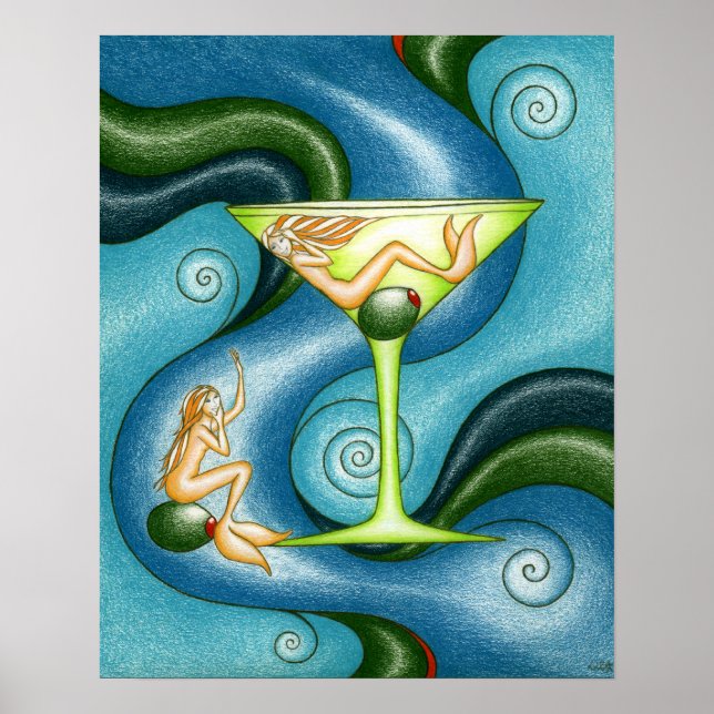 Mermaid Martini Poster (Vorne)