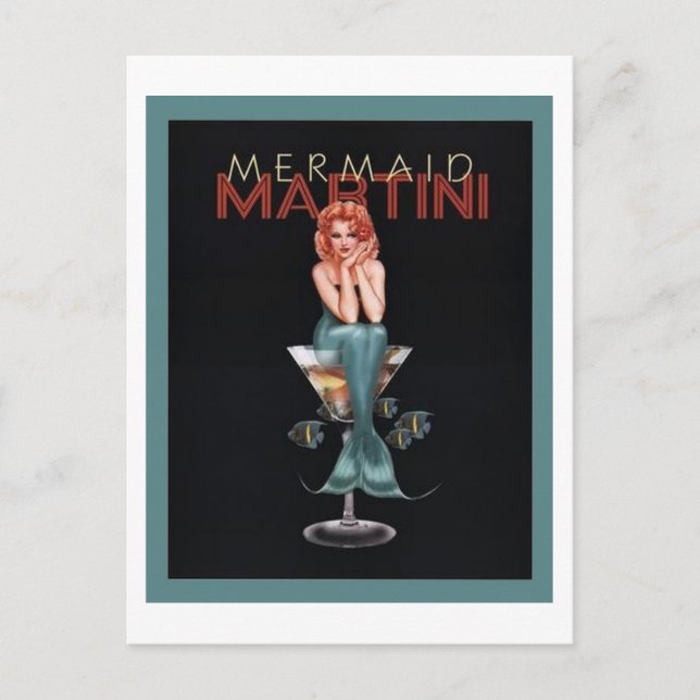 Mermaid Martini Postkarte (Vorderseite)