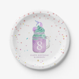 Mermaid Mason Jar Milkshake Girls Birthday Age Pappteller