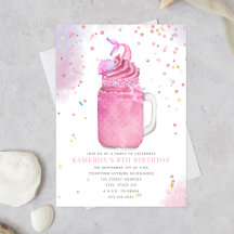 Mermaid Mason Jar Pink Milkshake Girls Geburtstag