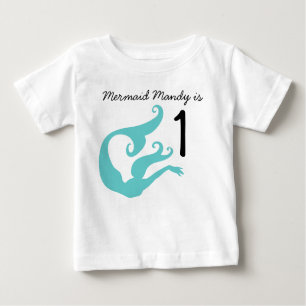 Mermaid Maßgeschneidertes 1. Geburtstagshirt Baby T-shirt