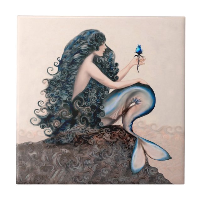 Mermaid Mermaids Fantasy Myth Tile Fliese (Vorderseite)