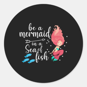 Mermaid Mermaids Girl Sea Funny Birthday Geschenk  Runder Aufkleber
