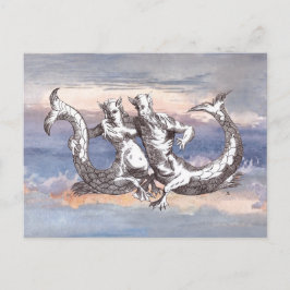 MERMAID & MERMAN IN OCEAN SKY POSTKARTE