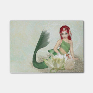 Mermaid mit Blume Post-it Klebezettel
