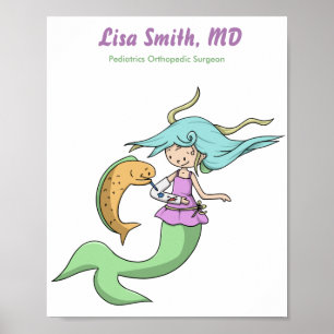 Mermaid mit gebrochenen Arm-Pädiatrie Orthopädie Poster
