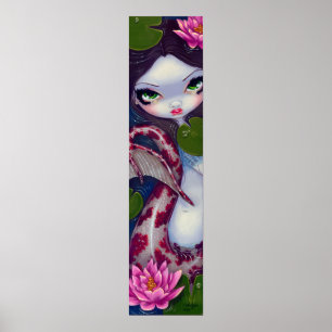Mermaid mit Pink Lotus gothic Big eye Art Print Poster