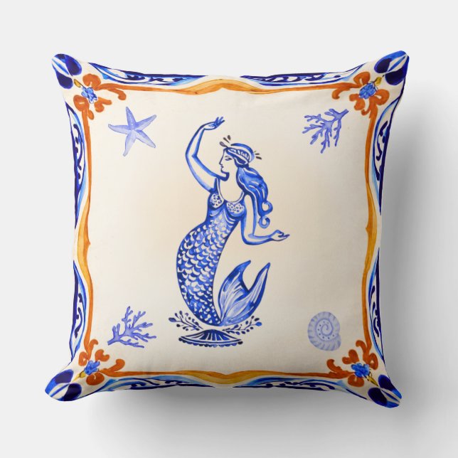 Mermaid Mittelmeer Kissen (Vorderseite)