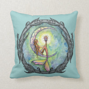 Mermaid Moon Fantasy Art Throw Kissen
