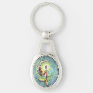Mermaid Moon Fantasy-Kunst von Molly Harrison Schlüsselanhänger