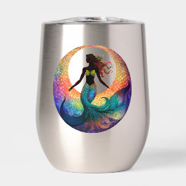 Mermaid Moon Goddess Silhouette | Colorful Coastal