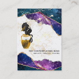 *~* Mermaid Moon Mystic Agate Galaxy Business Card Visitenkarte