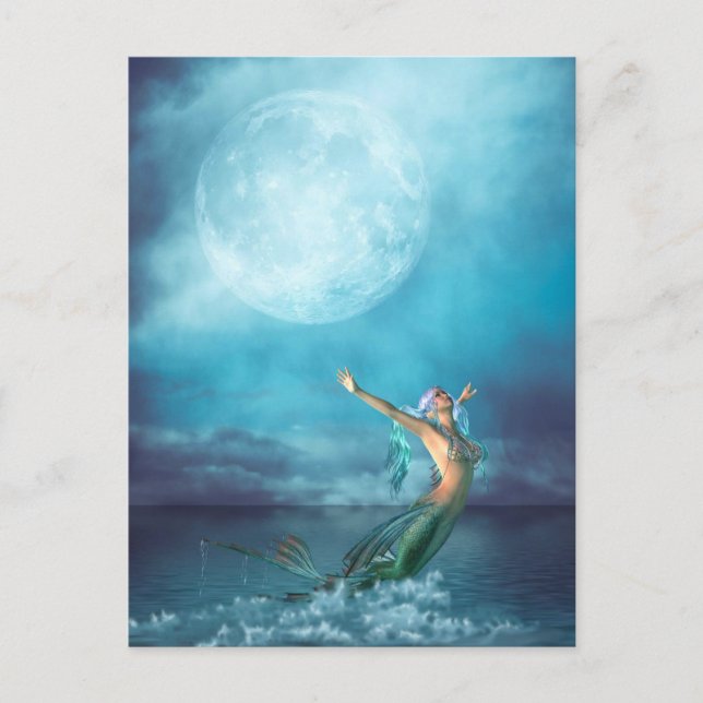 Mermaid Moon Postkarte (Vorderseite)