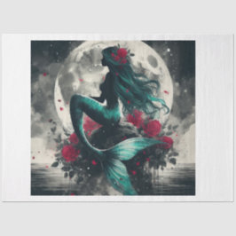 Mermaid Moon Rose Seidenpapier