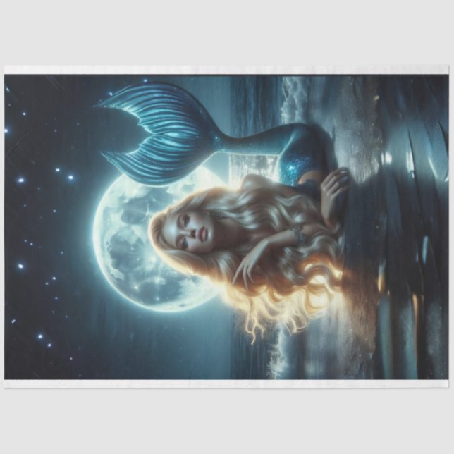 Mermaid Moon Tissue Paper Seidenpapier (Vorderseite)