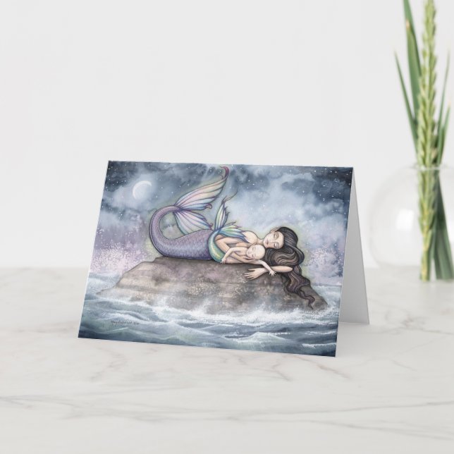 Mermaid Mother and Baby Card von Molly Harrison Karte (Vorderseite)